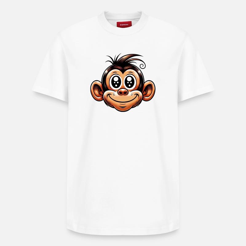 Affe - Relaxed Unisex Supima Cotton T-Shirt – von SPREAD - Weiß