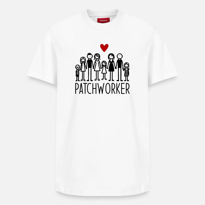 Patchworker - Relaxed Unisex Supima Cotton T-Shirt – von SPREAD - Weiß