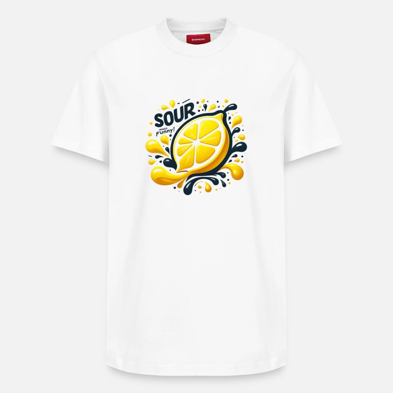 Zitrone Spritz-Splash - Relaxed Unisex Supima Cotton T-Shirt – von SPREAD - Weiß