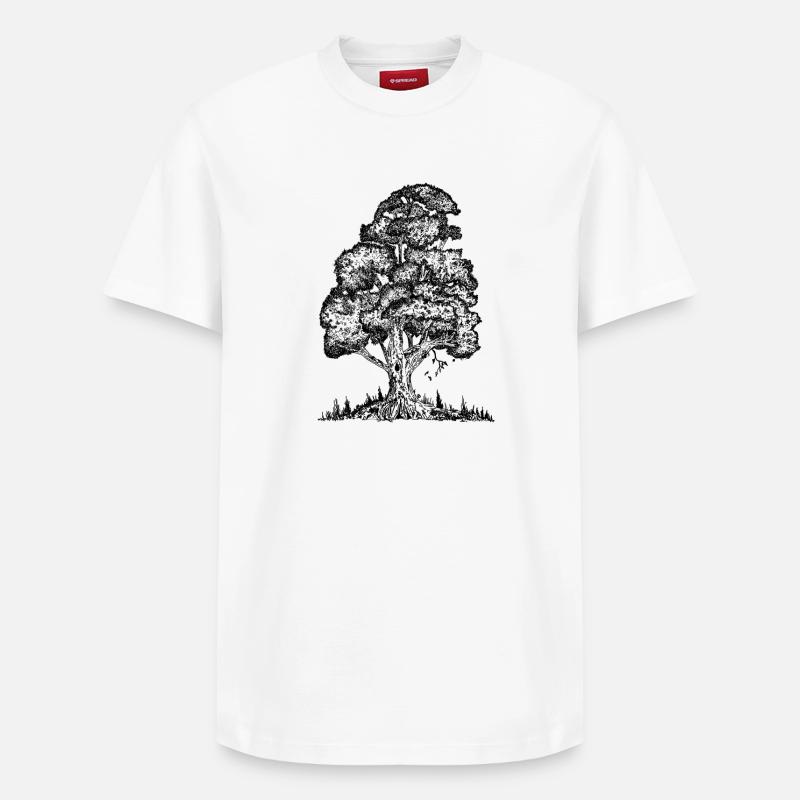 MJR - Arbre noir - T-shirt unisexe décontracté en coton Supima – de SPREAD - blanc