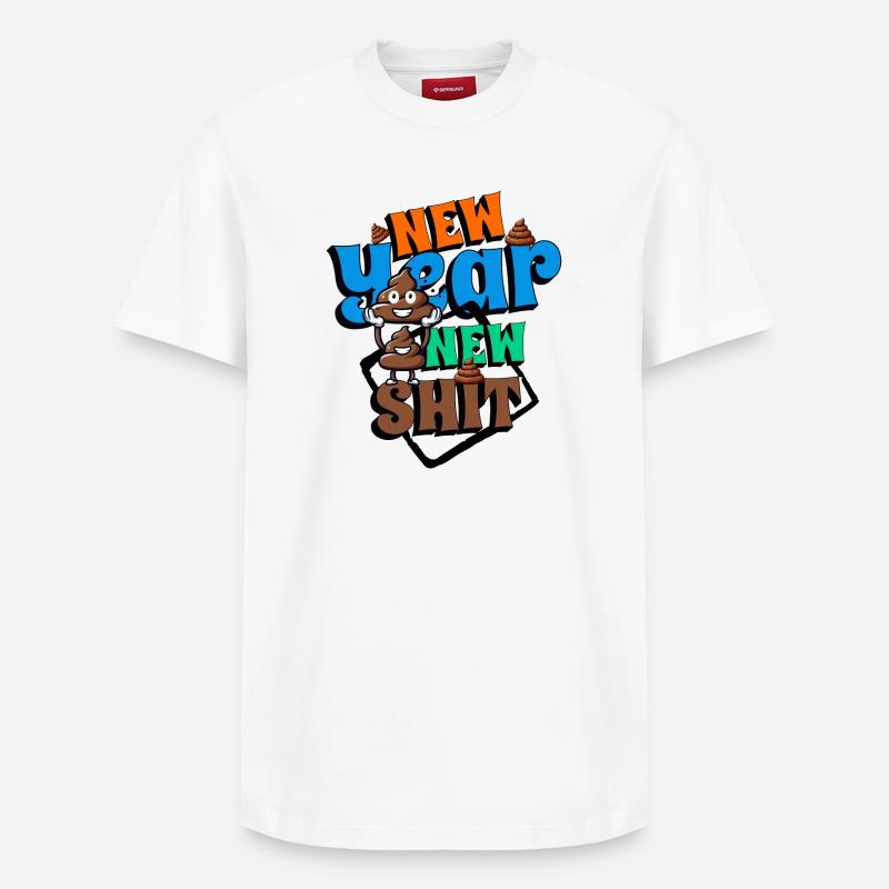 Nouvelle année, nouvelle merde - T-shirt unisexe décontracté en coton Supima – de SPREAD - blanc