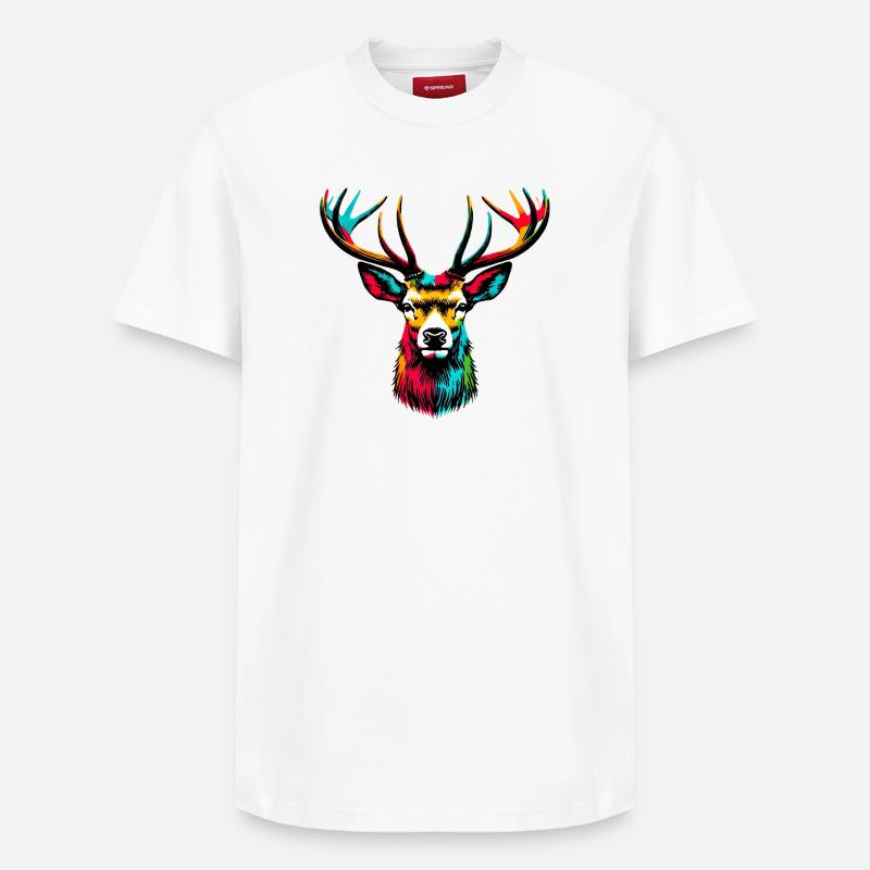 Hirsch - Relaxed Unisex Supima Cotton T-Shirt – von SPREAD - Weiß