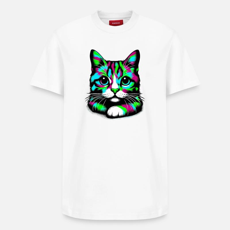 Chat - T-shirt unisexe décontracté en coton Supima – de SPREAD - blanc