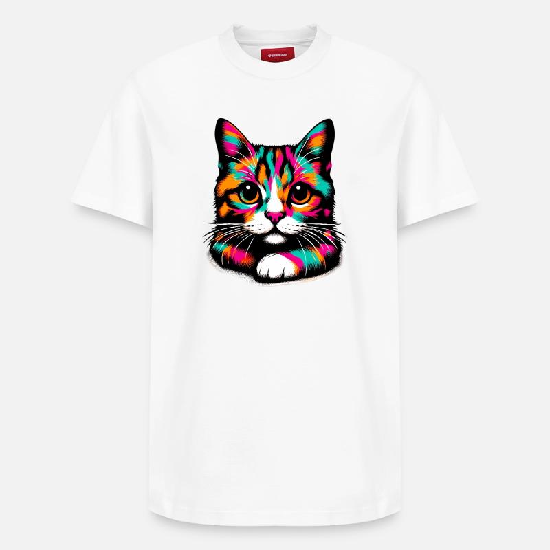 Chat - T-shirt unisexe décontracté en coton Supima – de SPREAD - blanc