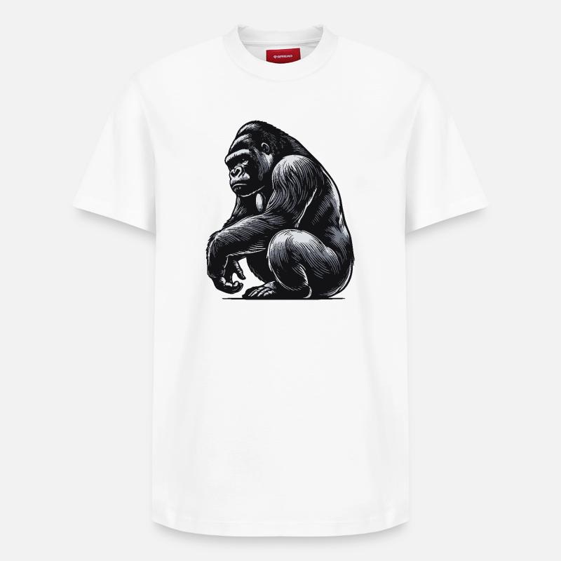 Gorilla - Relaxed Unisex Supima Cotton T-Shirt – von SPREAD - Weiß