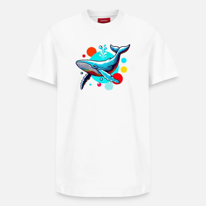 Baleine - T-shirt unisexe décontracté en coton Supima – de SPREAD - blanc