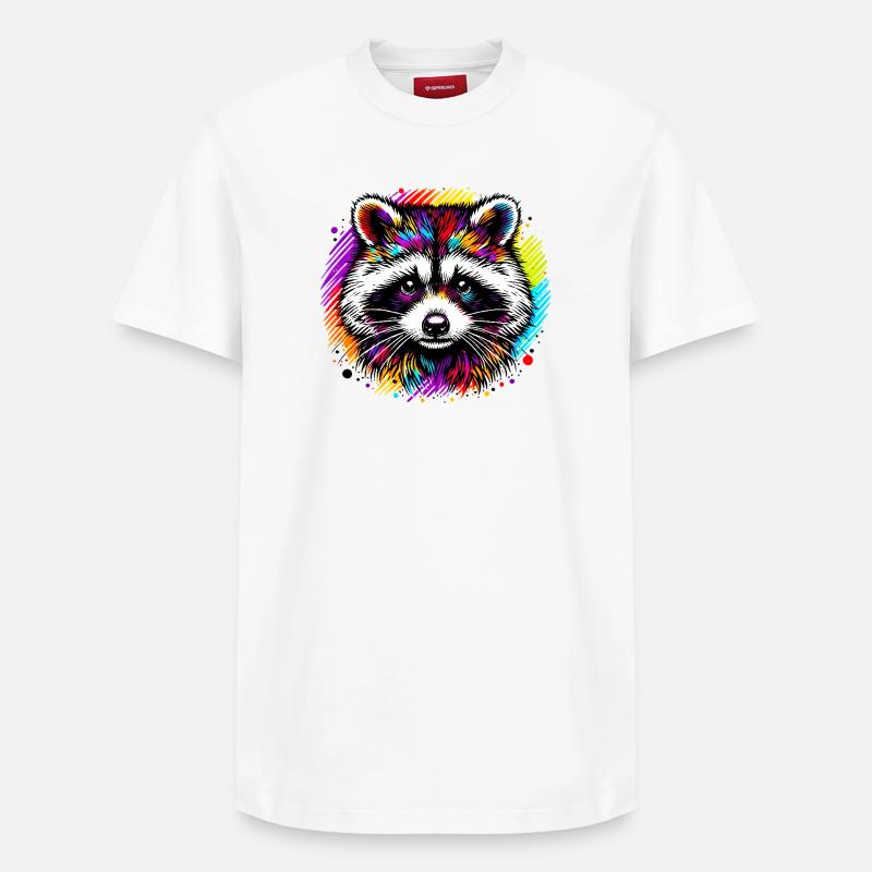 Waschbär - Relaxed Unisex Supima Cotton T-Shirt – von SPREAD - Weiß