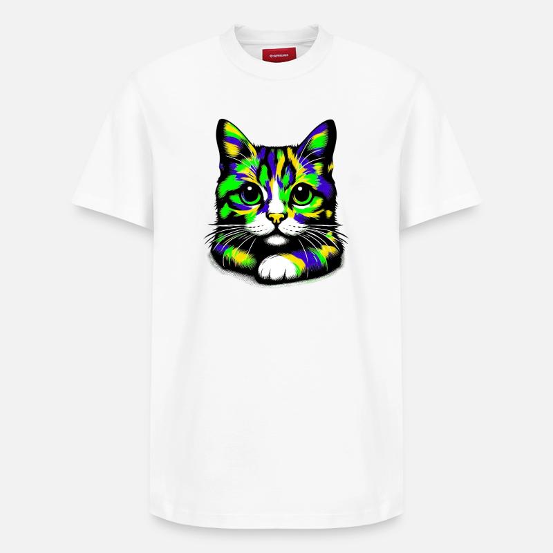 Chat - T-shirt unisexe décontracté en coton Supima – de SPREAD - blanc