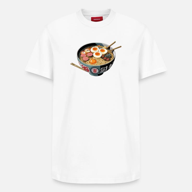 Bol de ramen Impression d’art - T-shirt unisexe décontracté en coton Supima – de SPREAD - blanc