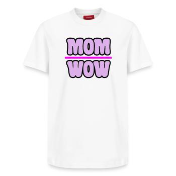 Maman - T-shirt unisexe décontracté en coton Supima – de SPREAD - blanc - Devant - AI Model Female 172 dark (172cm) & AI Model Male 185 dark (185cm)