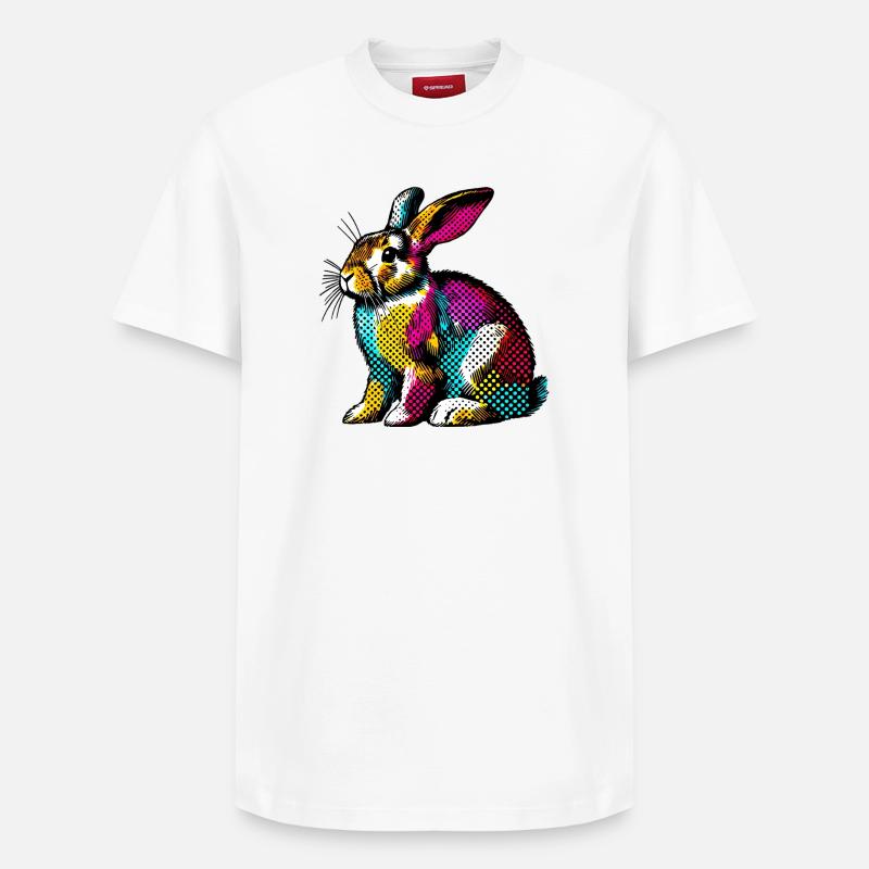 Lapin - T-shirt unisexe décontracté en coton Supima – de SPREAD - blanc
