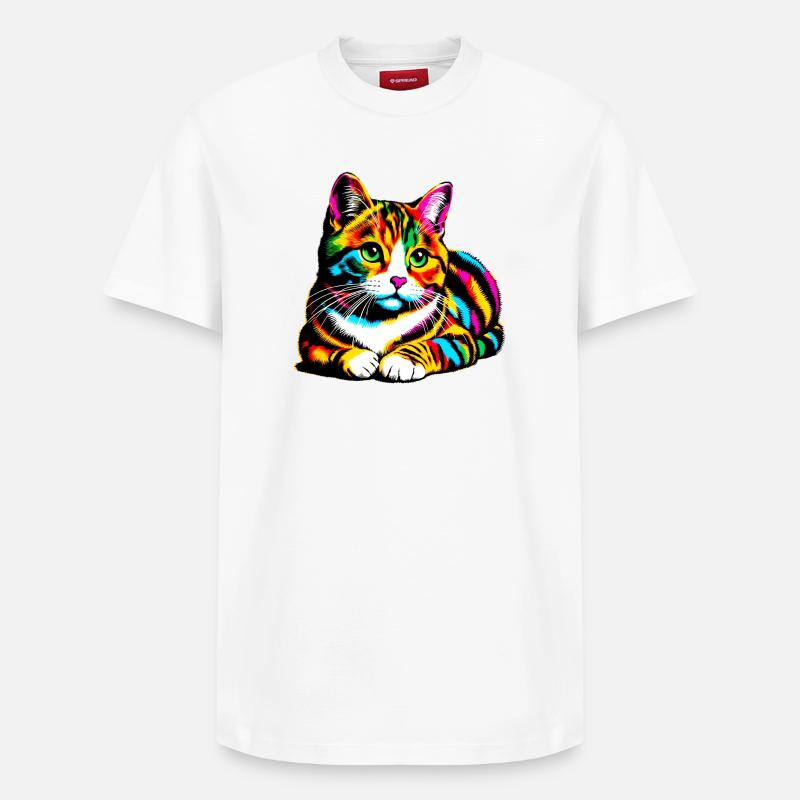 Chat - T-shirt unisexe décontracté en coton Supima – de SPREAD - blanc