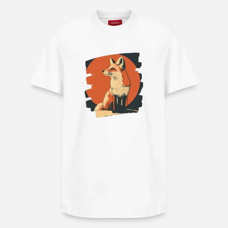 Renard Rétro - T-shirt unisexe décontracté en coton Supima – de SPREAD - blanc