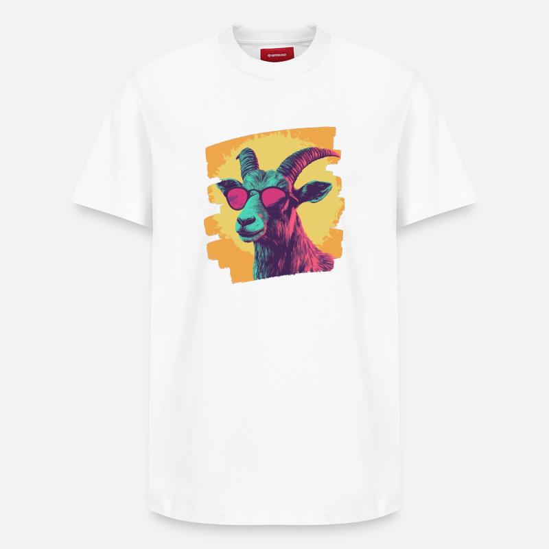 Ziege - Relaxed Unisex Supima Cotton T-Shirt – von SPREAD - Weiß