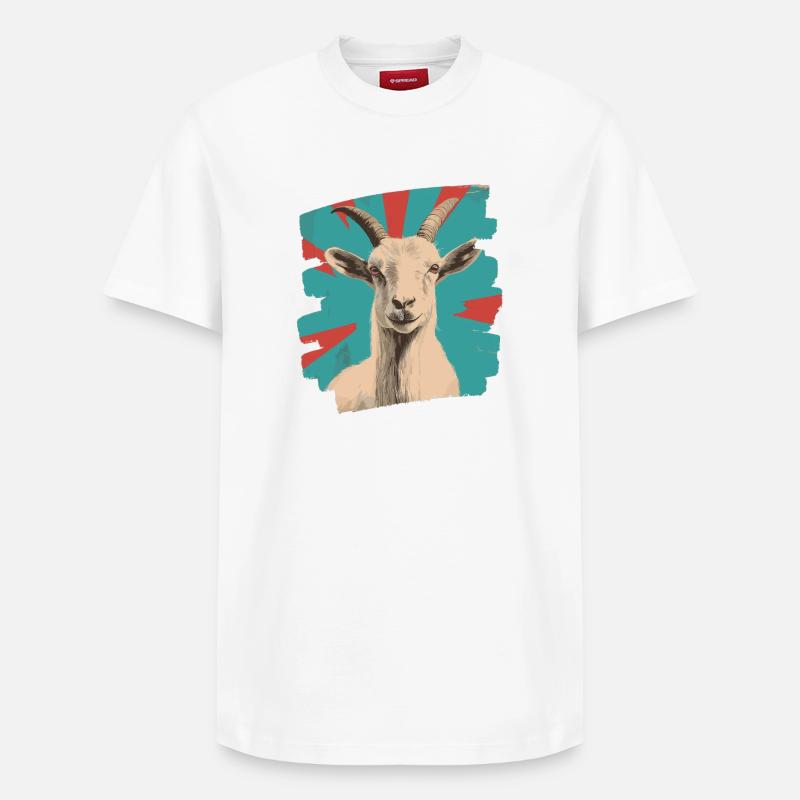 Ziege - Relaxed Unisex Supima Cotton T-Shirt – von SPREAD - Weiß