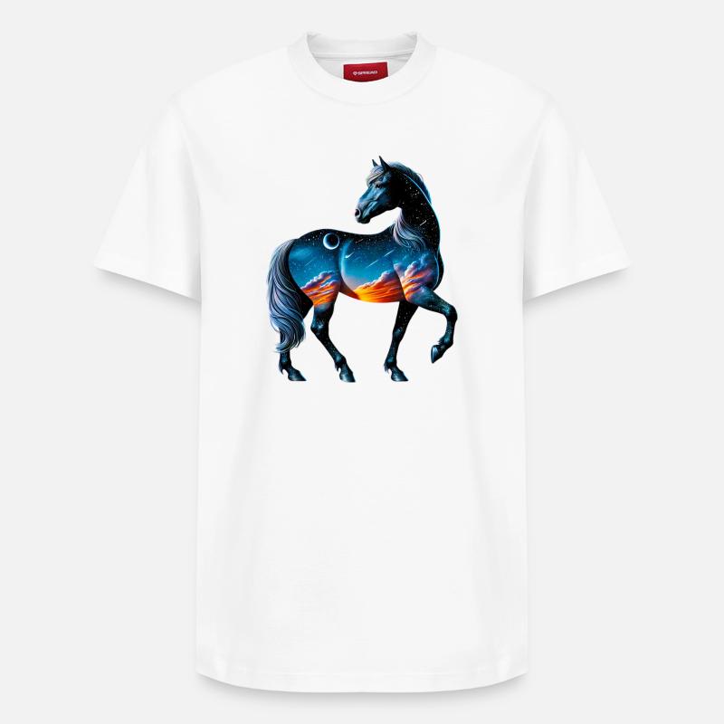 Cheval - T-shirt unisexe décontracté en coton Supima – de SPREAD - blanc
