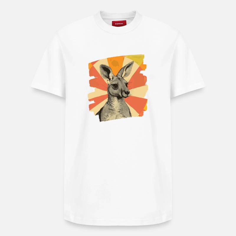 Kangourou rétro - T-shirt unisexe décontracté en coton Supima – de SPREAD - blanc