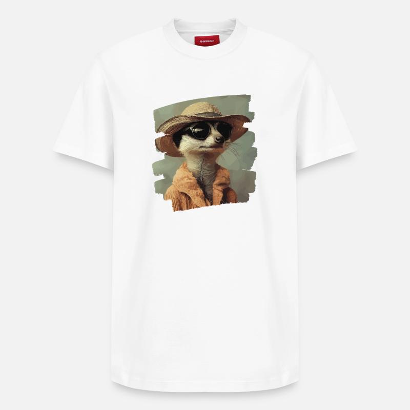 Suricate Rétro - T-shirt unisexe décontracté en coton Supima – de SPREAD - blanc