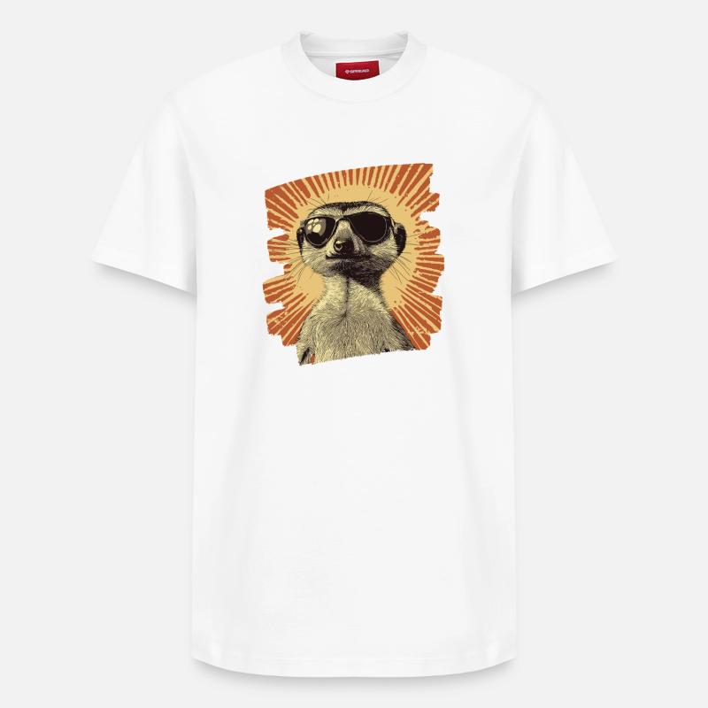 Suricate Rétro - T-shirt unisexe décontracté en coton Supima – de SPREAD - blanc