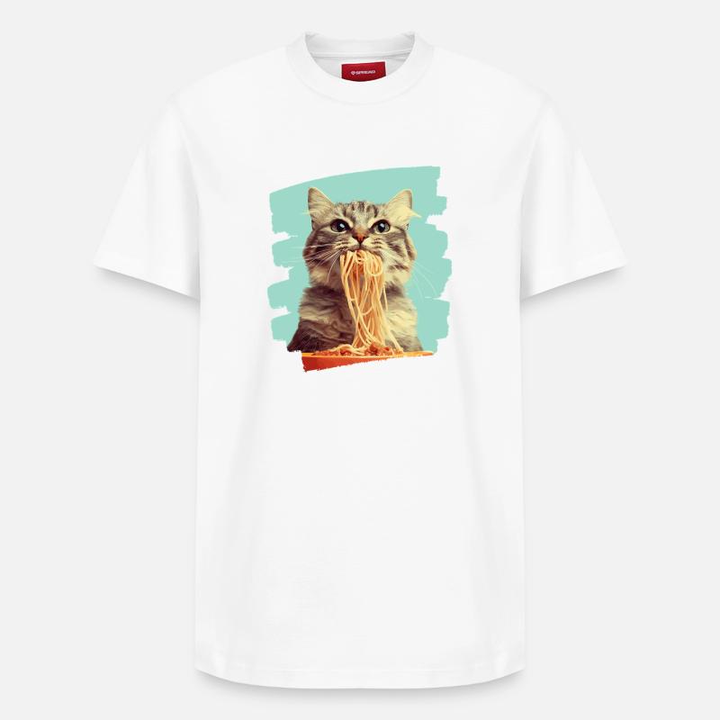Pâtes pour chat - T-shirt unisexe décontracté en coton Supima – de SPREAD - blanc