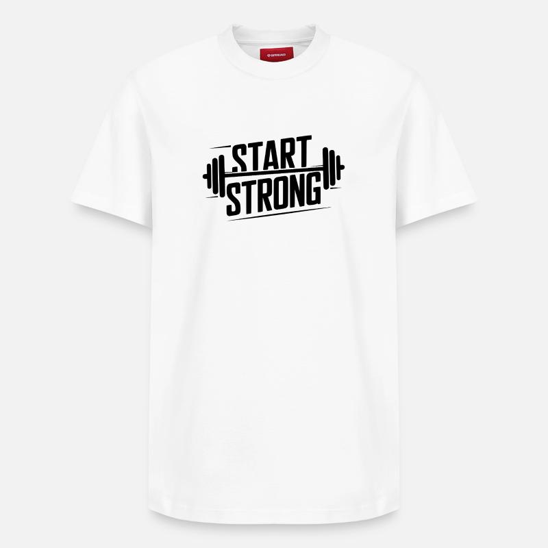 Start Strong - Relaxed Unisex Supima Cotton T-Shirt – von SPREAD - Weiß