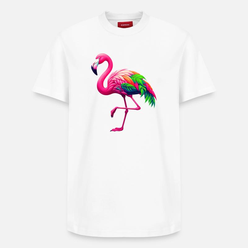 Flamant - T-shirt unisexe décontracté en coton Supima – de SPREAD - blanc
