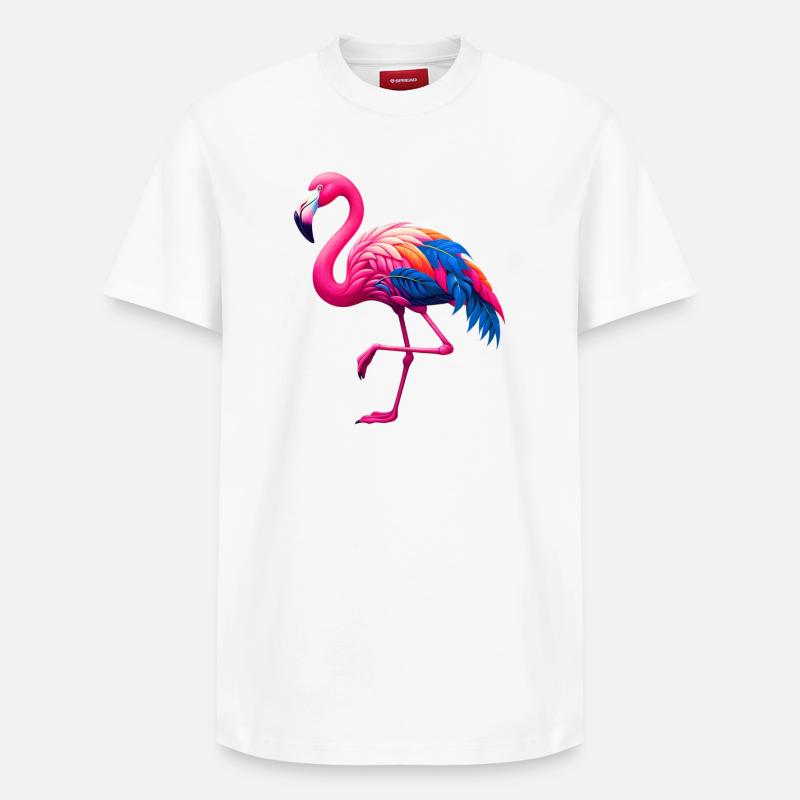 Flamant - T-shirt unisexe décontracté en coton Supima – de SPREAD - blanc