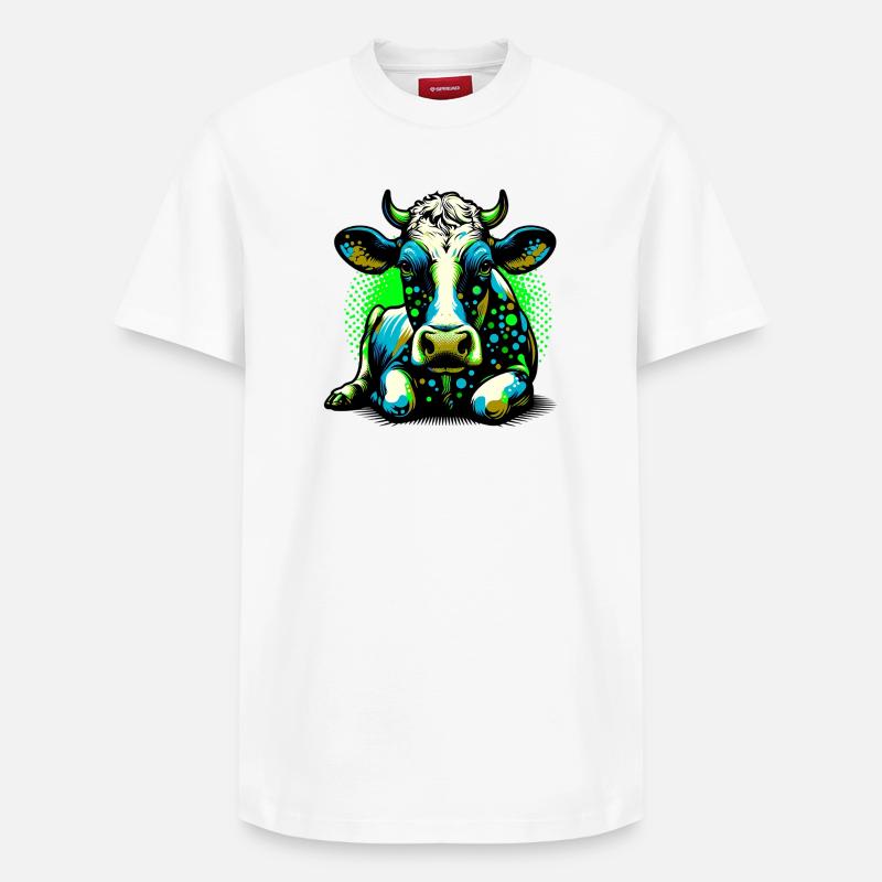 Vache - T-shirt unisexe décontracté en coton Supima – de SPREAD - blanc