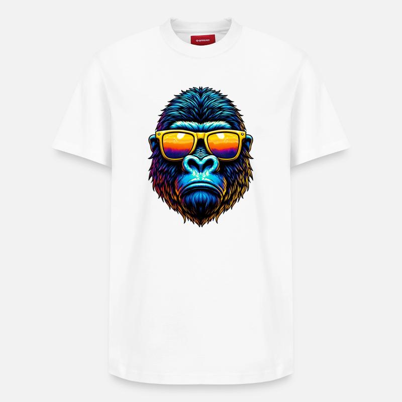 Gorille - T-shirt unisexe décontracté en coton Supima – de SPREAD - blanc