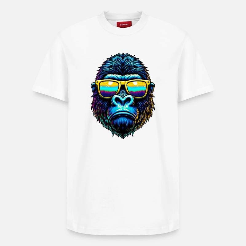 Gorille - T-shirt unisexe décontracté en coton Supima – de SPREAD - blanc