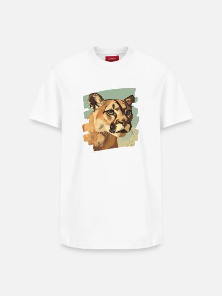 Lion from mountain Retro - Relaxed Unisex Supima Cotton T-Shirt – by SPREAD - white