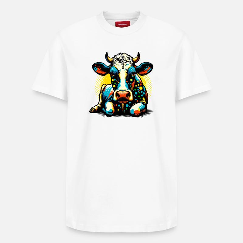 Vache - T-shirt unisexe décontracté en coton Supima – de SPREAD - blanc