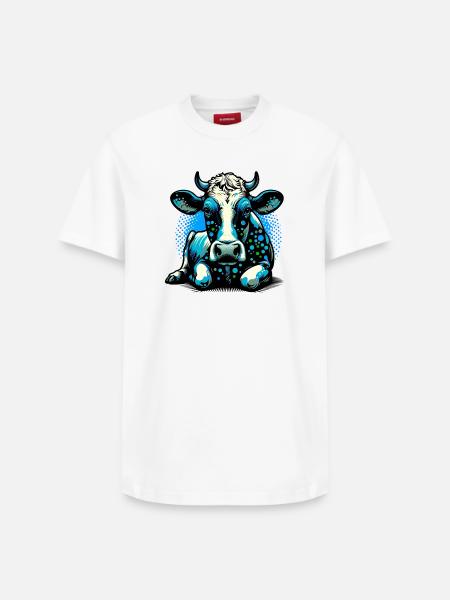 Vache - T-shirt unisexe décontracté en coton Supima – de SPREAD - blanc