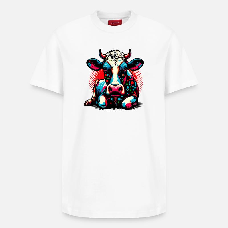 Vache - T-shirt unisexe décontracté en coton Supima – de SPREAD - blanc