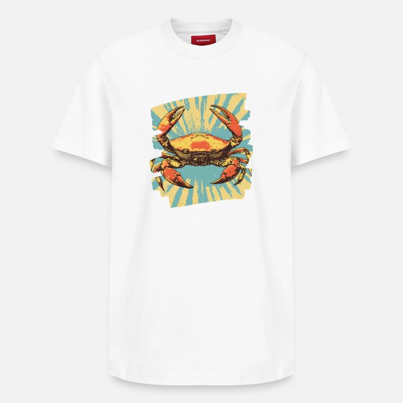 Crabe Rétro - T-shirt unisexe décontracté en coton Supima – de SPREAD - blanc