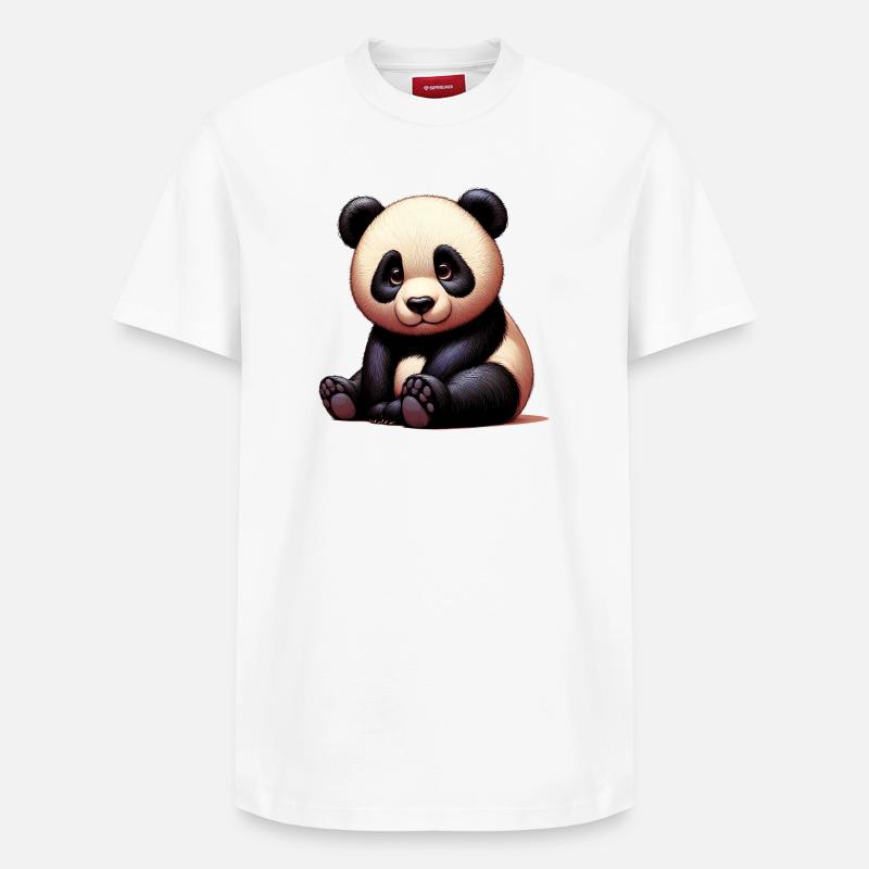 Panda - T-shirt unisexe décontracté en coton Supima – de SPREAD - blanc
