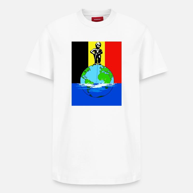Maneken pis - T-shirt unisexe décontracté en coton Supima – de SPREAD - blanc