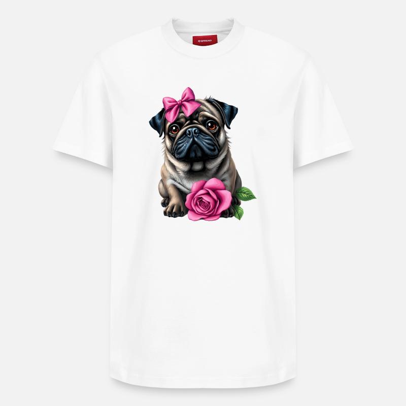 Mops Hund - Relaxed Unisex Supima Cotton T-Shirt – von SPREAD - Weiß