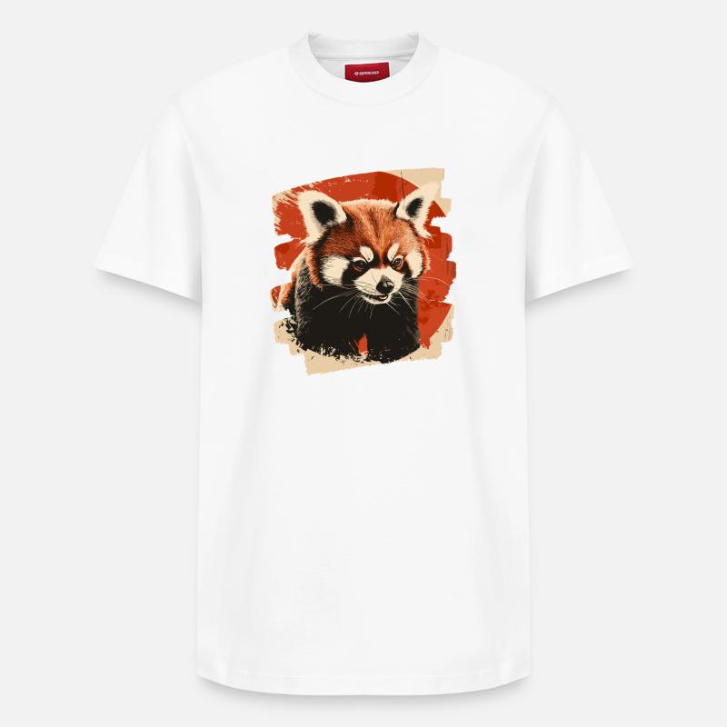 Petit panda - T-shirt unisexe décontracté en coton Supima – de SPREAD - blanc