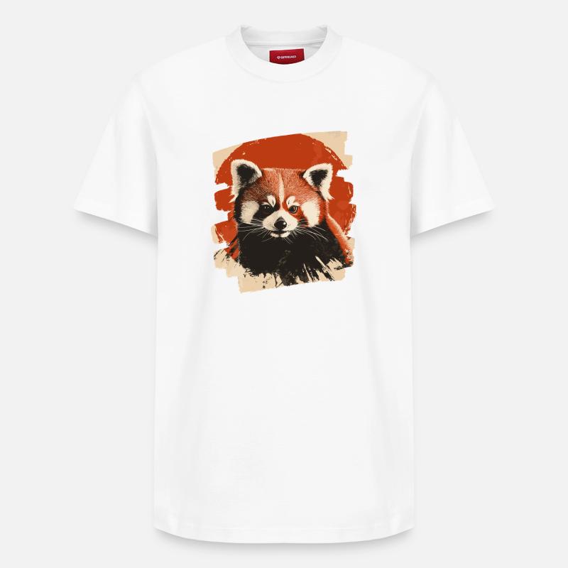 Petit panda - T-shirt unisexe décontracté en coton Supima – de SPREAD - blanc