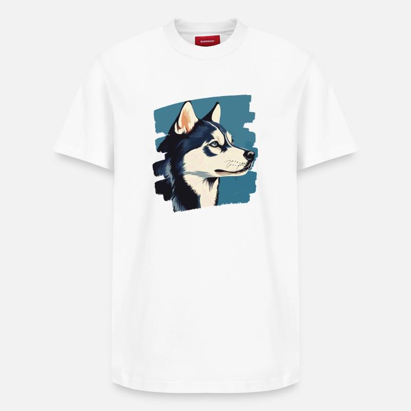 Husky - Relaxed Unisex Supima Cotton T-Shirt – von SPREAD - Weiß