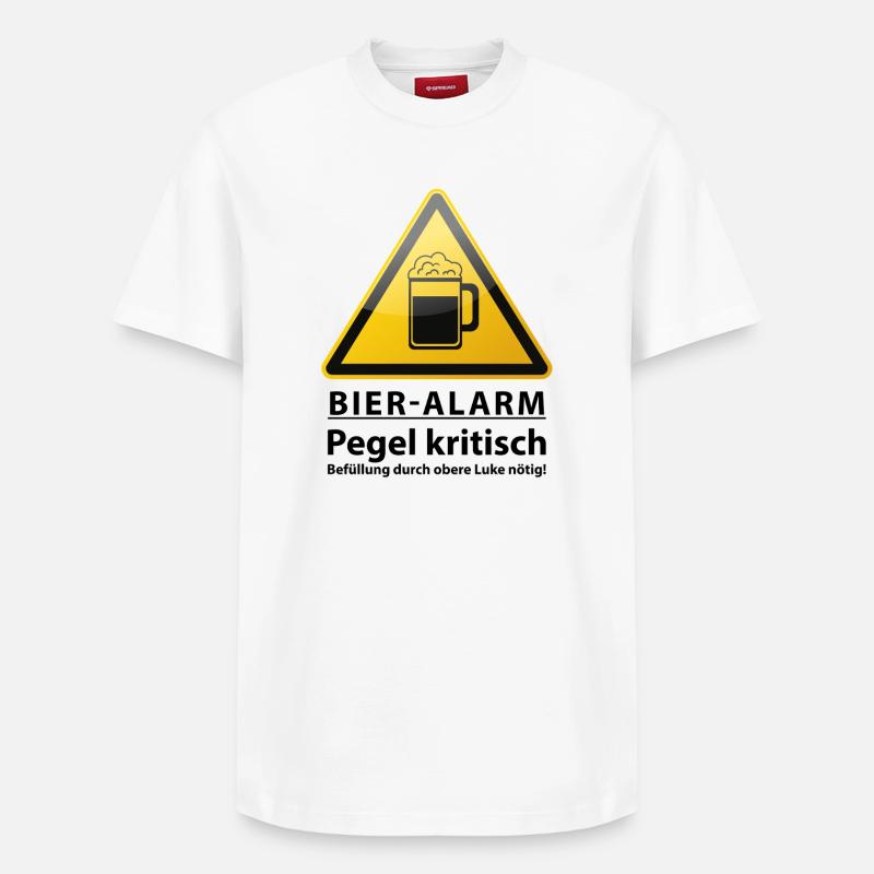 Bier Alarm! Warnzeichen - Relaxed Unisex Supima Cotton T-Shirt – von SPREAD - Weiß