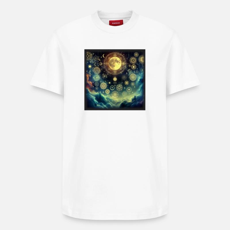 Astrologie mystique - T-shirt unisexe décontracté en coton Supima – de SPREAD - blanc