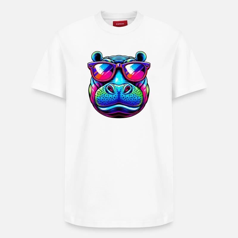 Nilpferd - Relaxed Unisex Supima Cotton T-Shirt – von SPREAD - Weiß