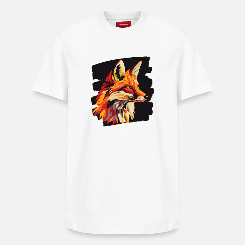L’art du renard - T-shirt unisexe décontracté en coton Supima – de SPREAD - blanc