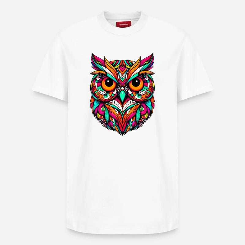 Eule - Relaxed Unisex Supima Cotton T-Shirt – von SPREAD - Weiß