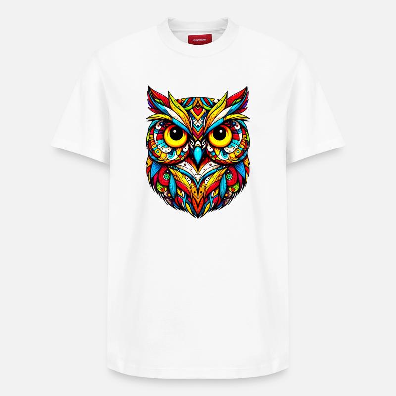 Eule - Relaxed Unisex Supima Cotton T-Shirt – von SPREAD - Weiß