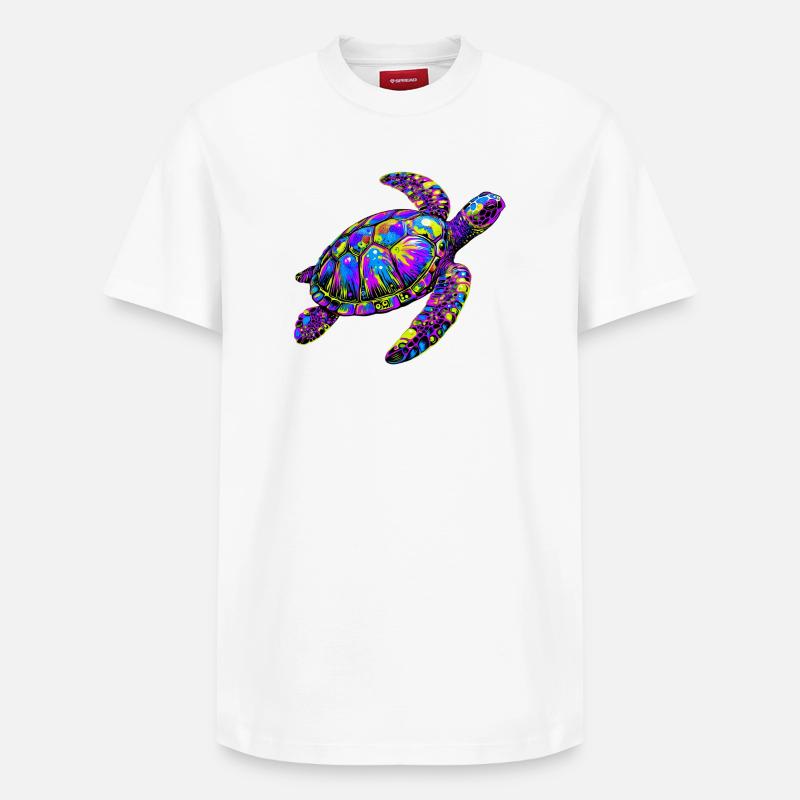 Tortue marine - T-shirt unisexe décontracté en coton Supima – de SPREAD - blanc