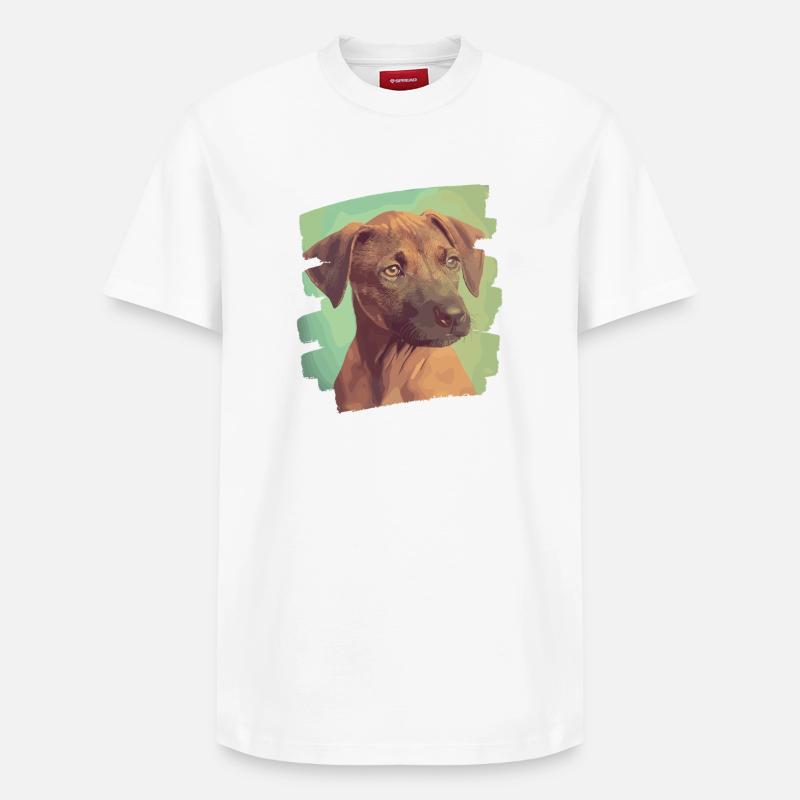 Rhodesian Ridgeback - Relaxed Unisex Supima Cotton T-Shirt – von SPREAD - Weiß