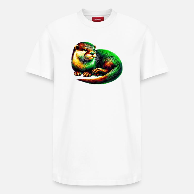 Otter - Relaxed Unisex Supima Cotton T-Shirt – von SPREAD - Weiß